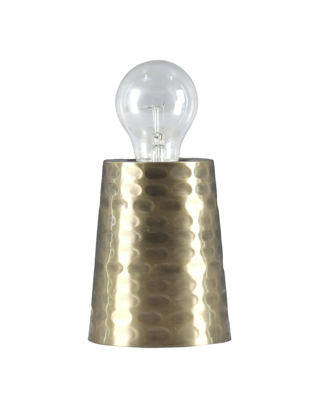 NWT At Home Industrial Modern Hammered Gold Table Lamp Exposed Bulb Size 5"